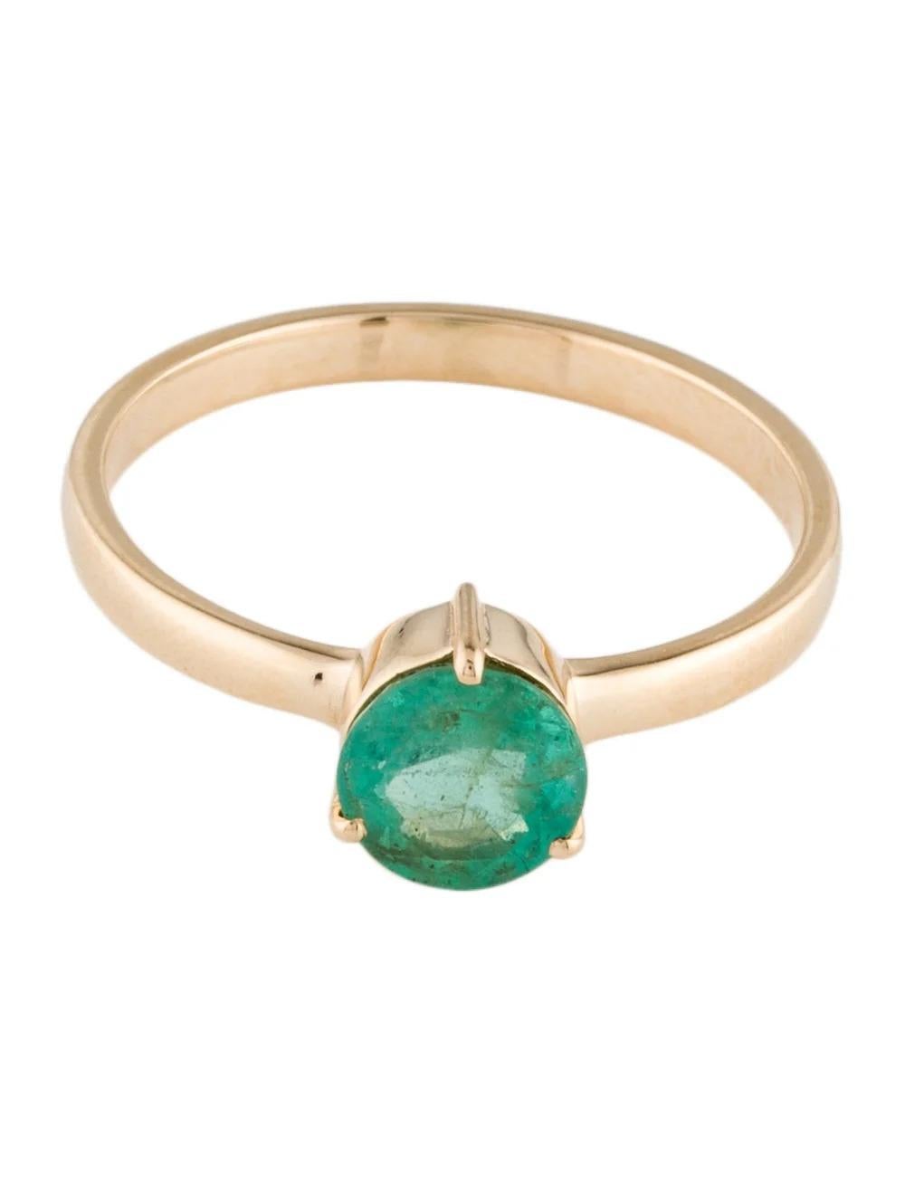 Vintage 14K Smaragd-Cocktailring, Größe 6,75 - Eleganter grüner Edelsteinschmuck (Rundschliff) im Angebot