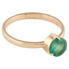 Vintage 14K Smaragd-Cocktailring, Größe 6,75 - Eleganter grüner Edelsteinschmuck