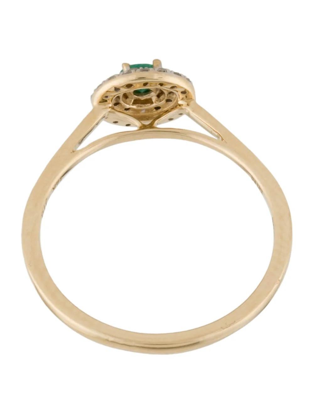 Women's Vintage 14K Emerald Diamond Cocktail Ring Size 6.5 - Fine Jewelry, Luxury Piece For Sale