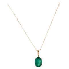 Vintage 14K Emerald Pendant Necklace - Timeless Elegance & Luxury Jewelry