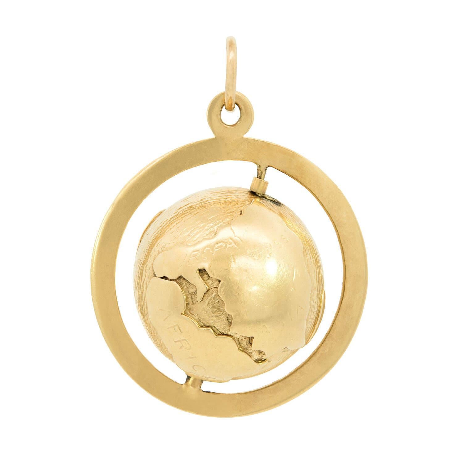 Colgante Globo Vintage 14k Retro en venta