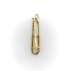 Vintage 14K Gołd Mechanical Slide Trombone Pendant