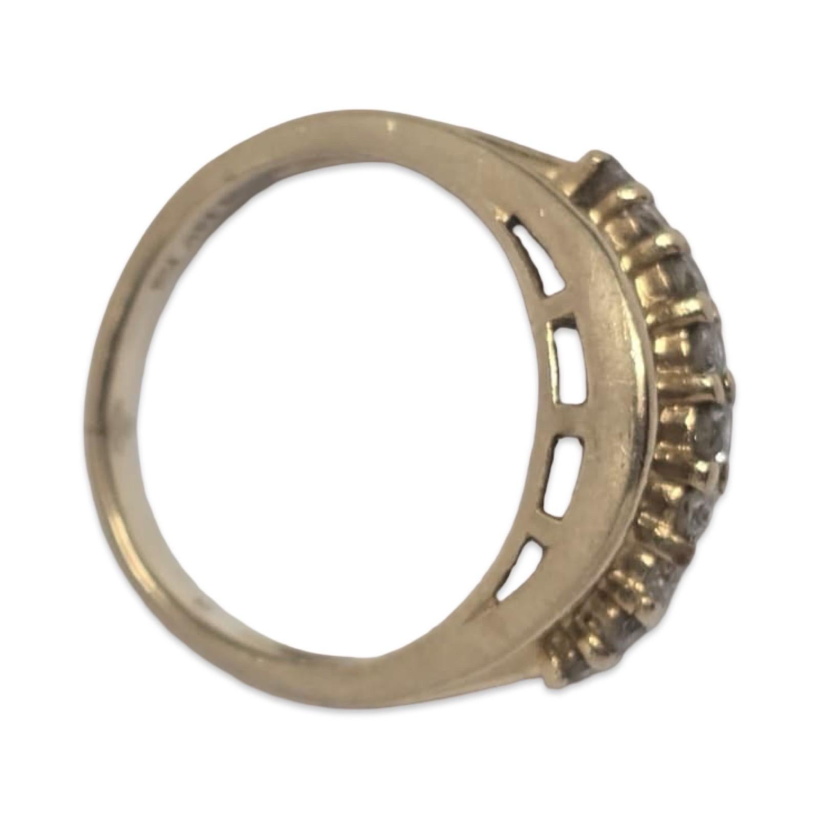 Anello a onda con nastro di diamanti d'epoca in oro 14K da 1,15 carati in vendita 4