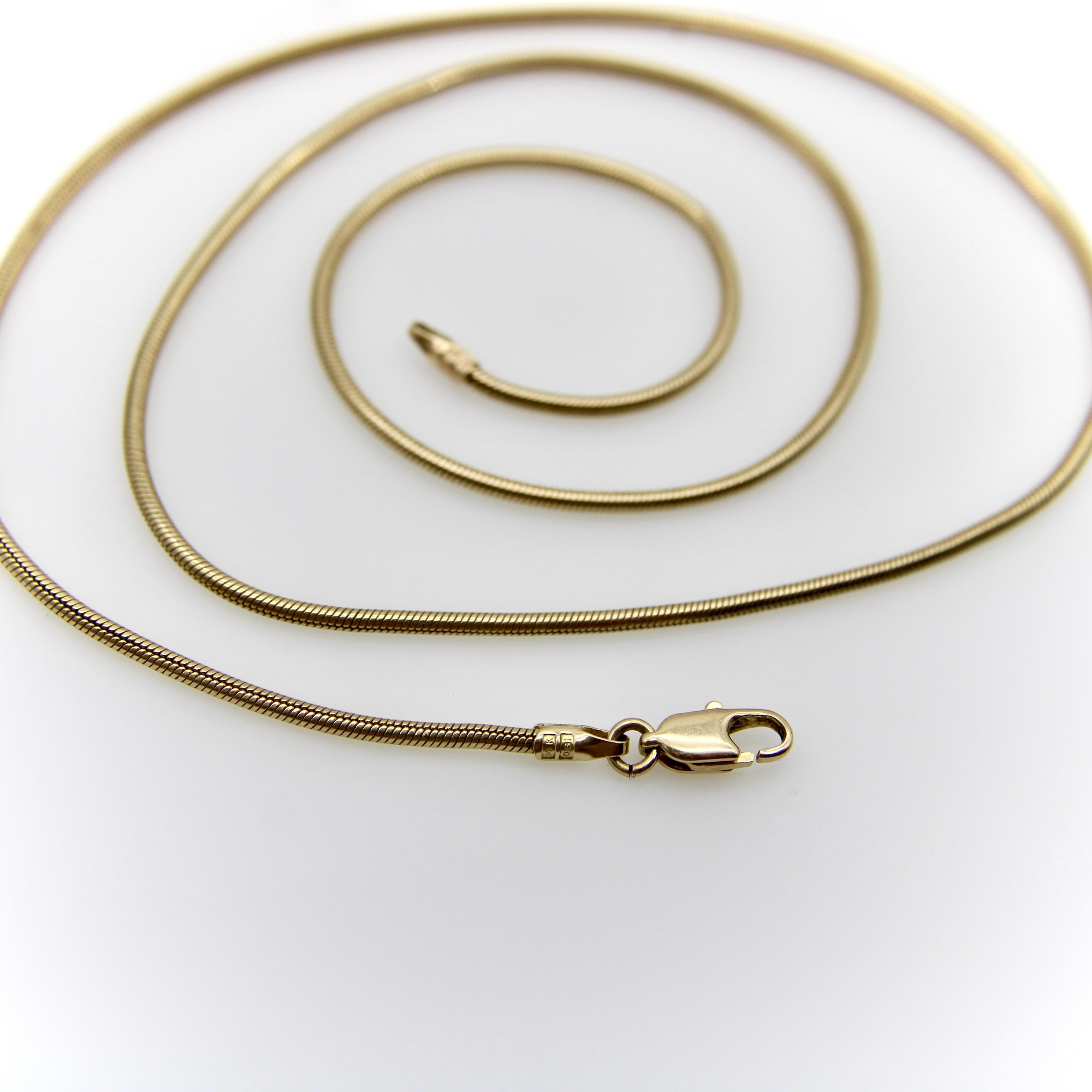 Vintage 14K Gold 18 Schlangenkette im Zustand „Gut“ im Angebot in Venice, CA