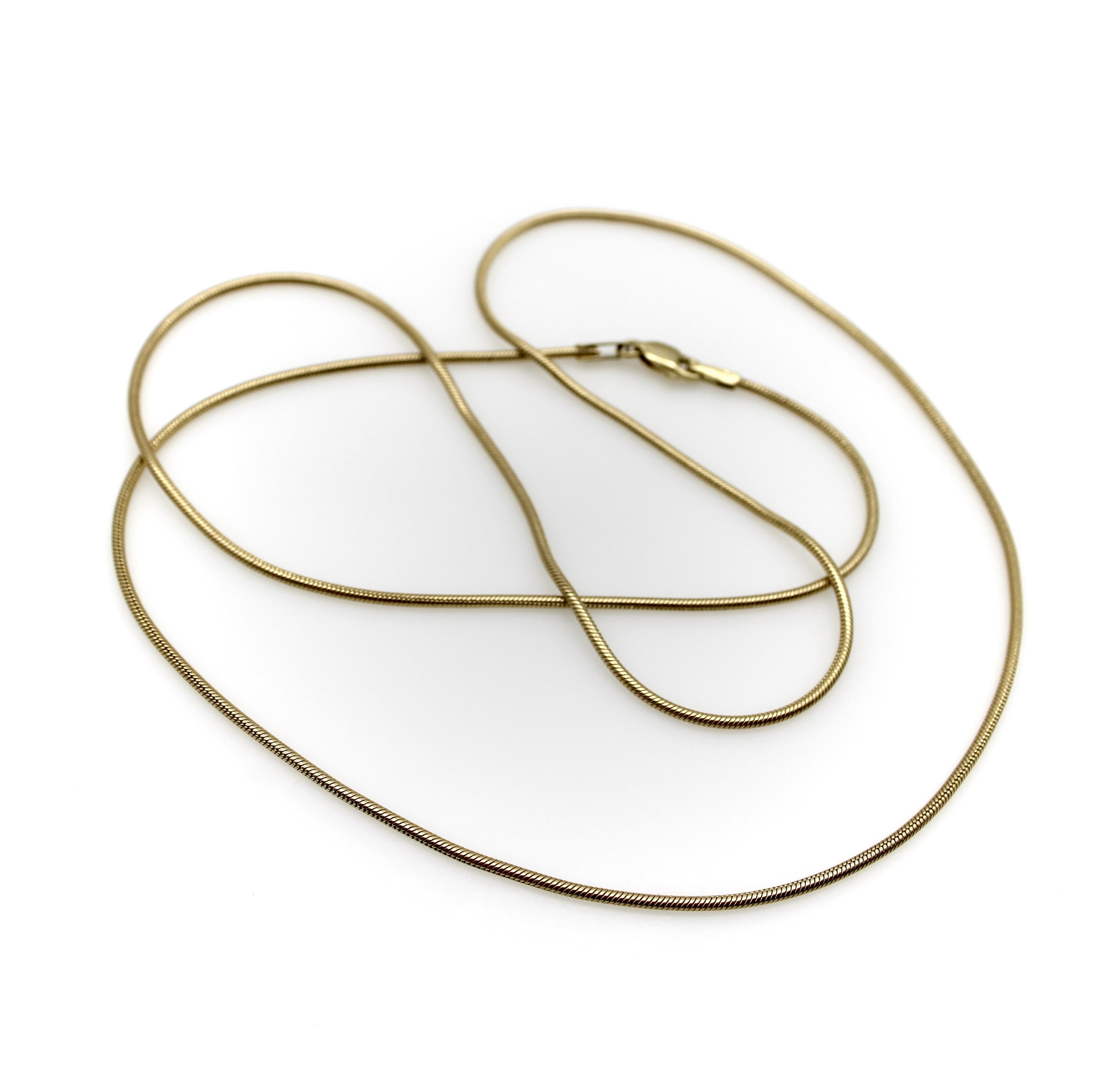Vintage 14K Gold 24 Schlangenkette, Vintage (Moderne)