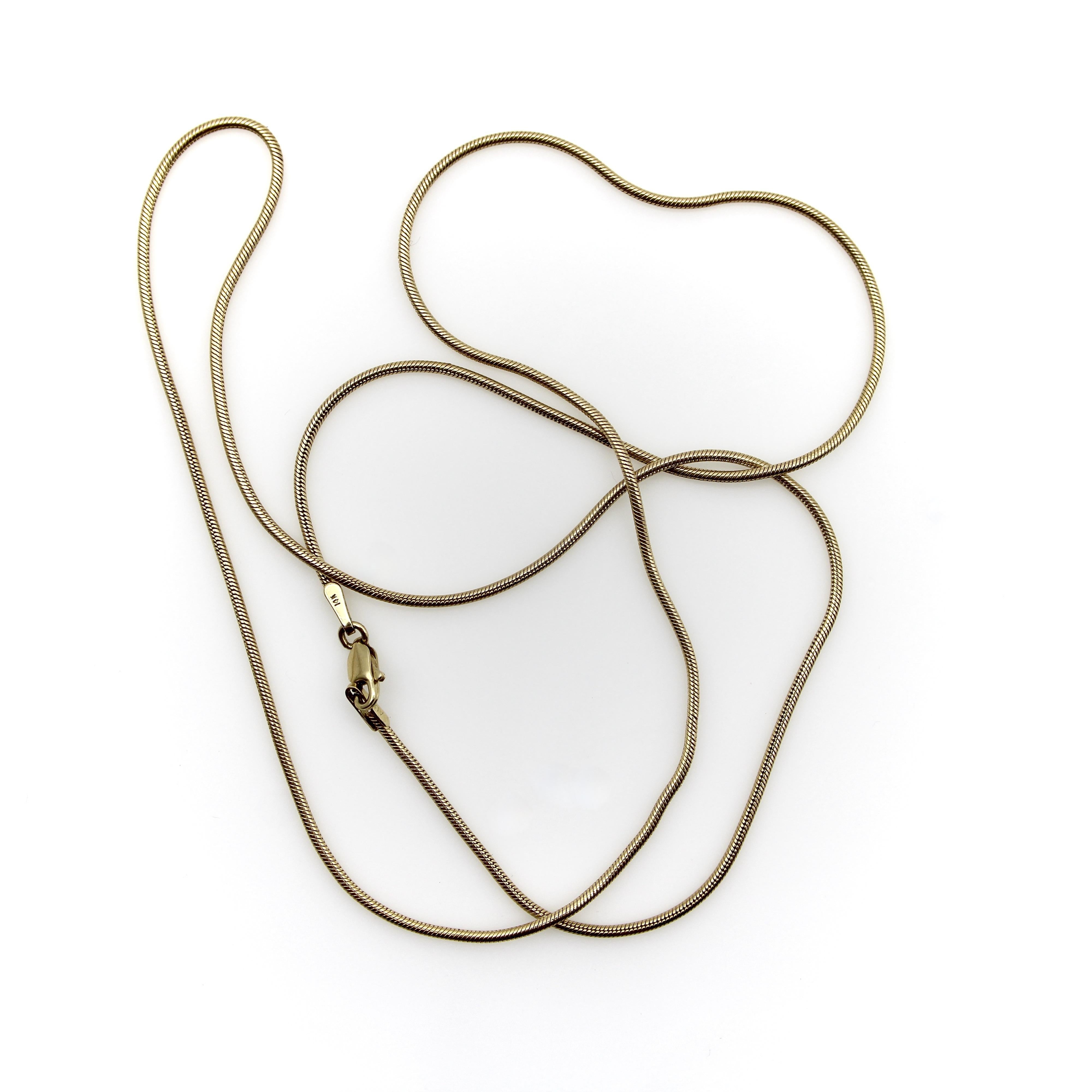 Vintage 14K Gold 24 Schlangenkette, Vintage im Zustand „Gut“ in Venice, CA