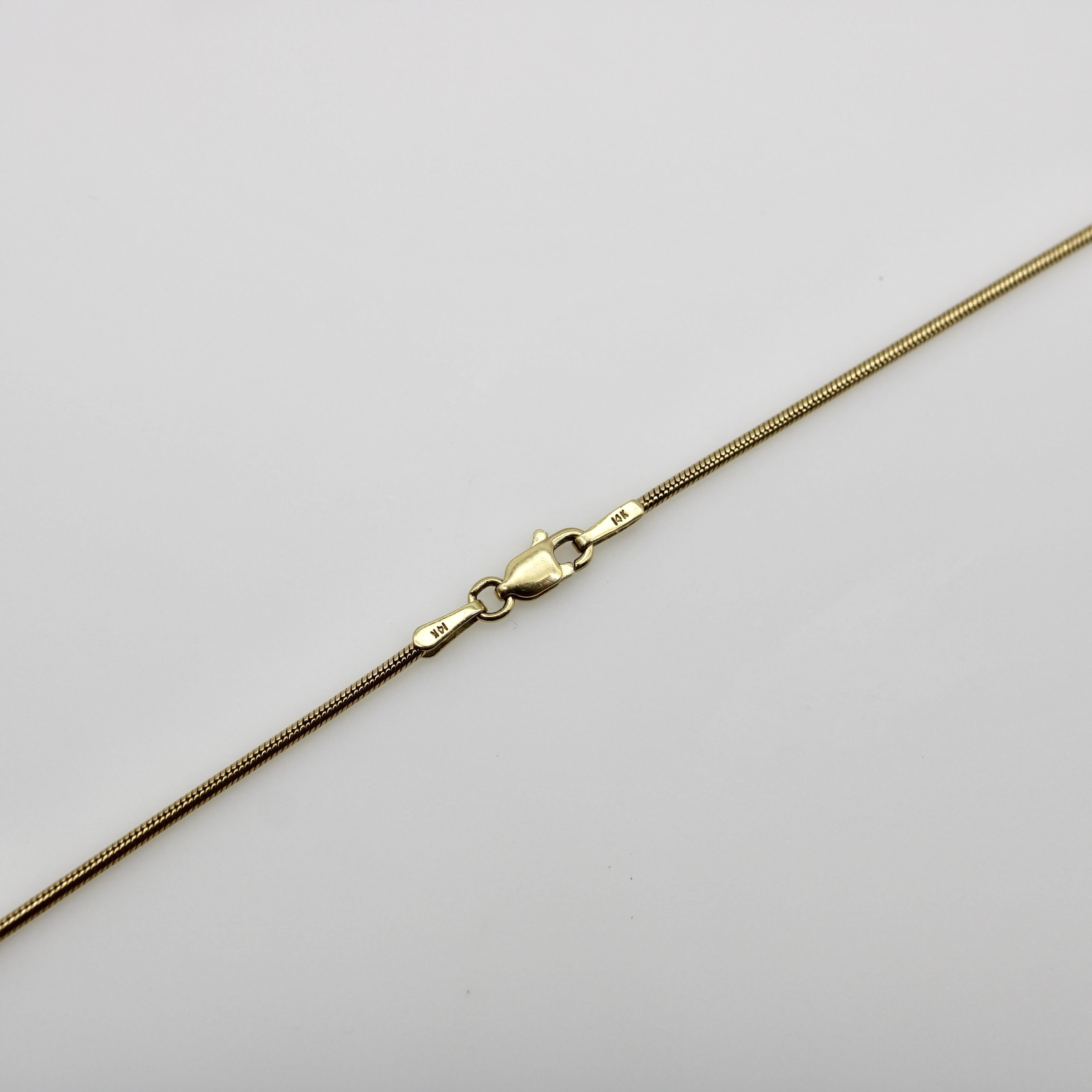 Vintage 14K Gold 24 Schlangenkette, Vintage für Damen oder Herren