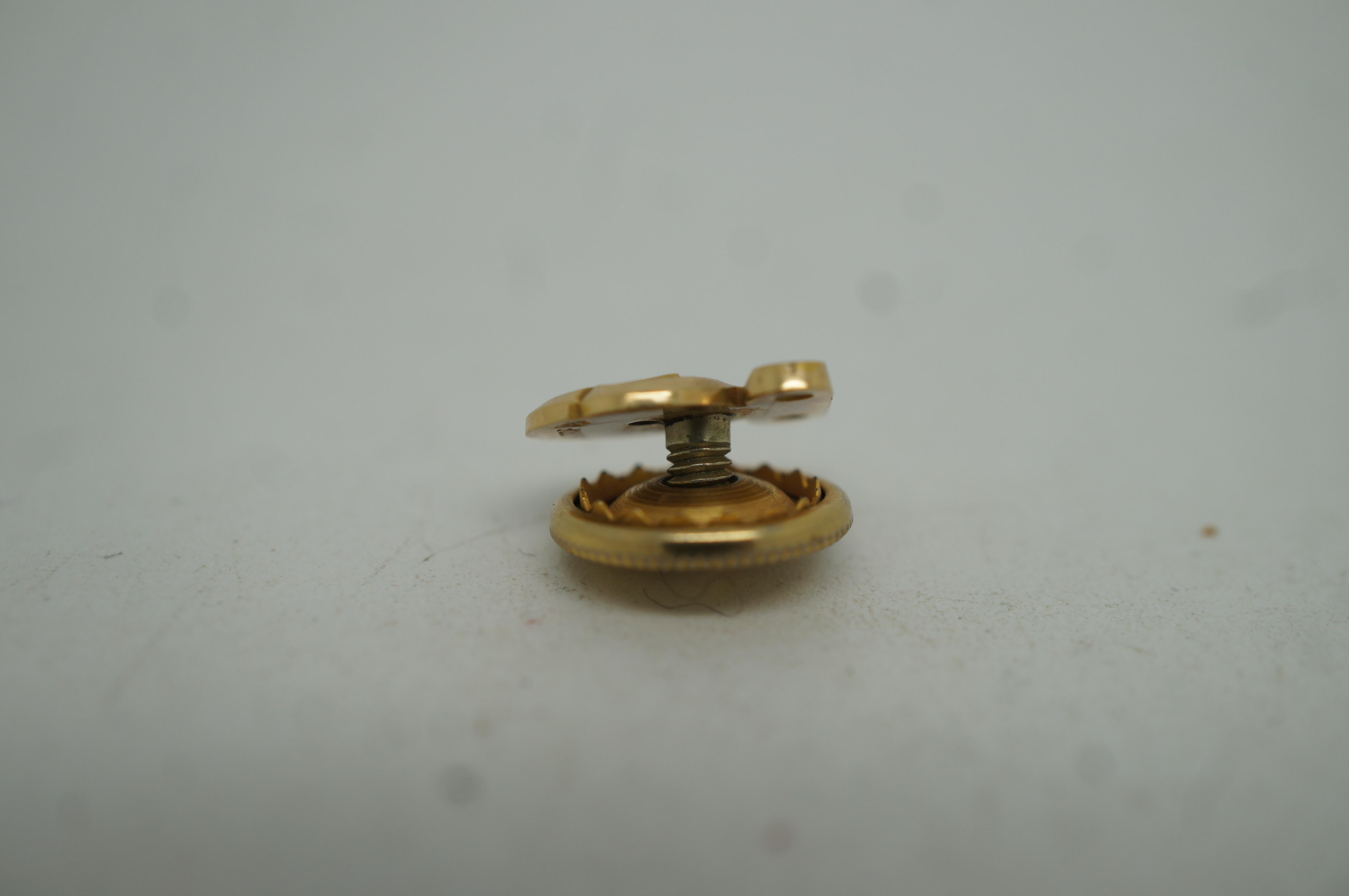 20th Century Vintage 14k Gold 35 Years Cities Service Tie Tack Lapel Pin Brooch 3g For Sale
