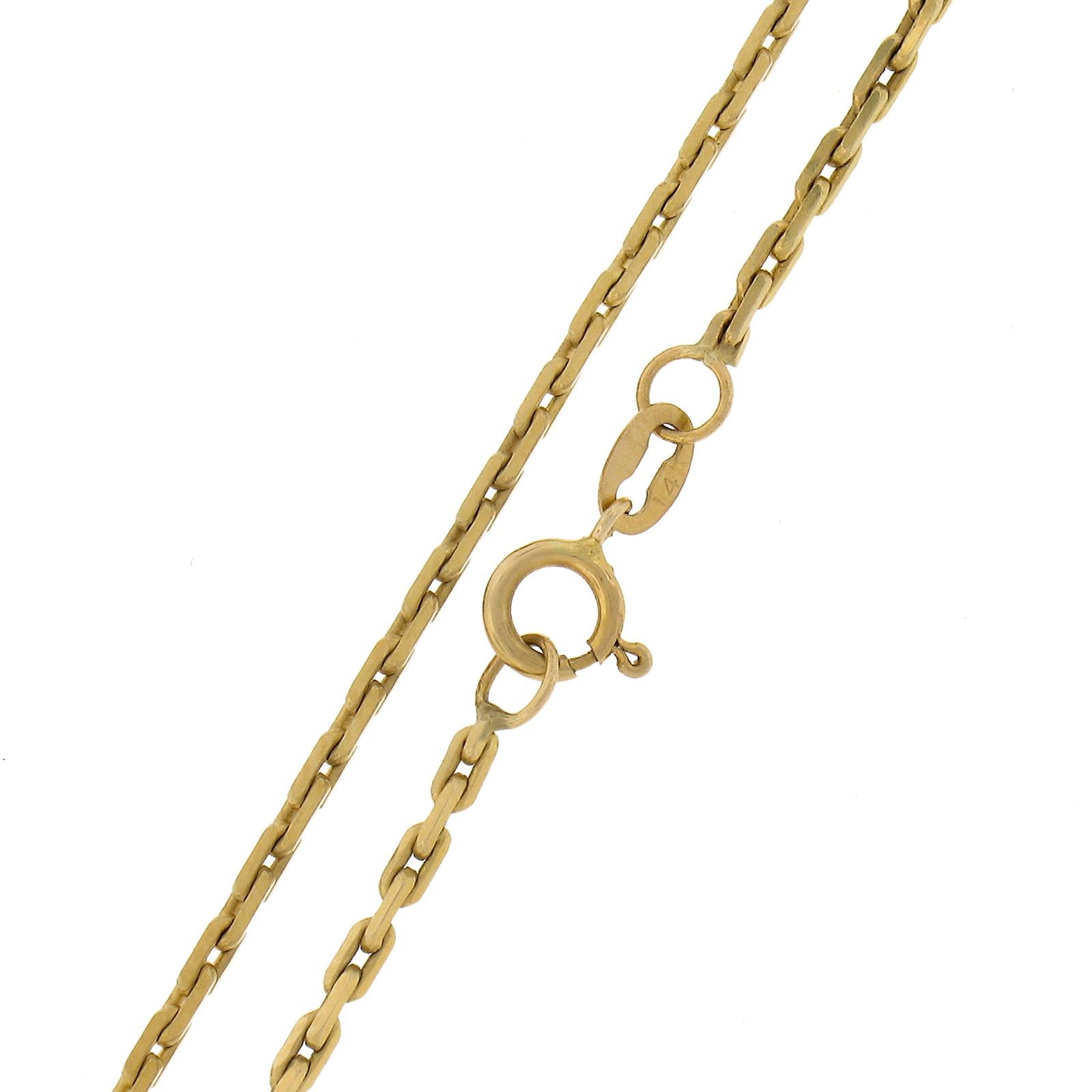 Vintage 14k Gold 3D Große strukturierte 3 Vögel Medaillon Anhänger Kette mit Diamant 2