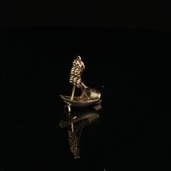 Vintage 14K Gold 3D Sailboat Charm Pendant Detailed Nautical Junk Boat 1.1g
