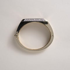 Vintage 14K Gold 5 Carats Diamond Pave Statement Bangle