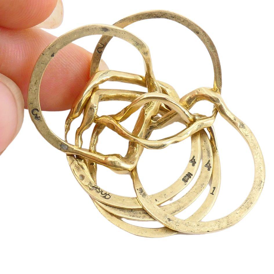 Vintage 14k Gold 6 Band Puzzle Ring sz 11 For Sale 6