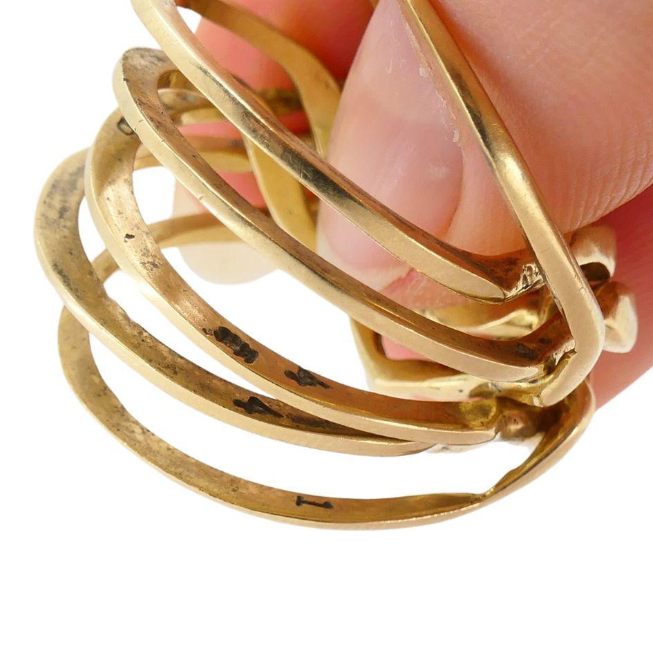 Vintage 14k Gold 6 Band Puzzle Ring sz 11 For Sale 7