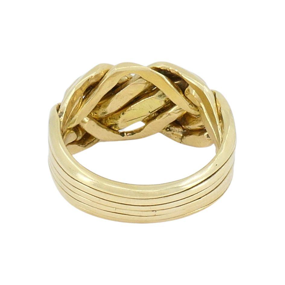 Vintage 14k Gold 6 Band Puzzle Ring sz 11 For Sale 3