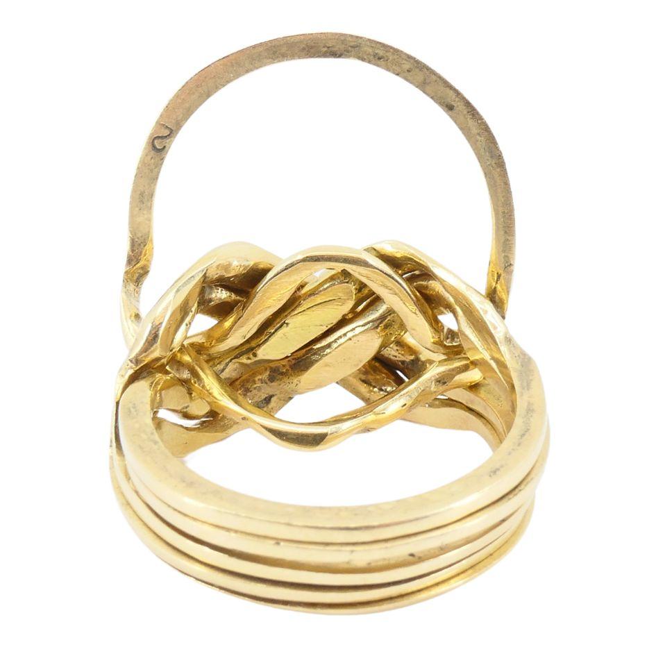 Vintage 14k Gold 6 Band Puzzle Ring sz 11 For Sale 5