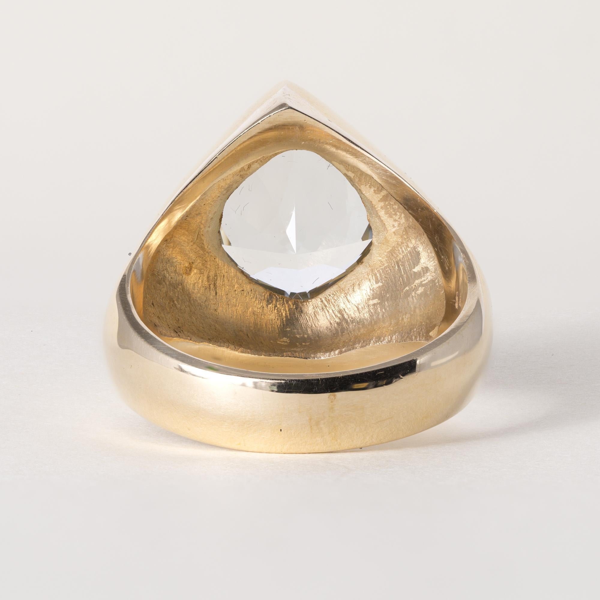 Vintage 14K Gold 6 Karat Drachenschliff Aquamarin Signet Ring im Zustand „Gut“ im Angebot in Los Angeles, CA