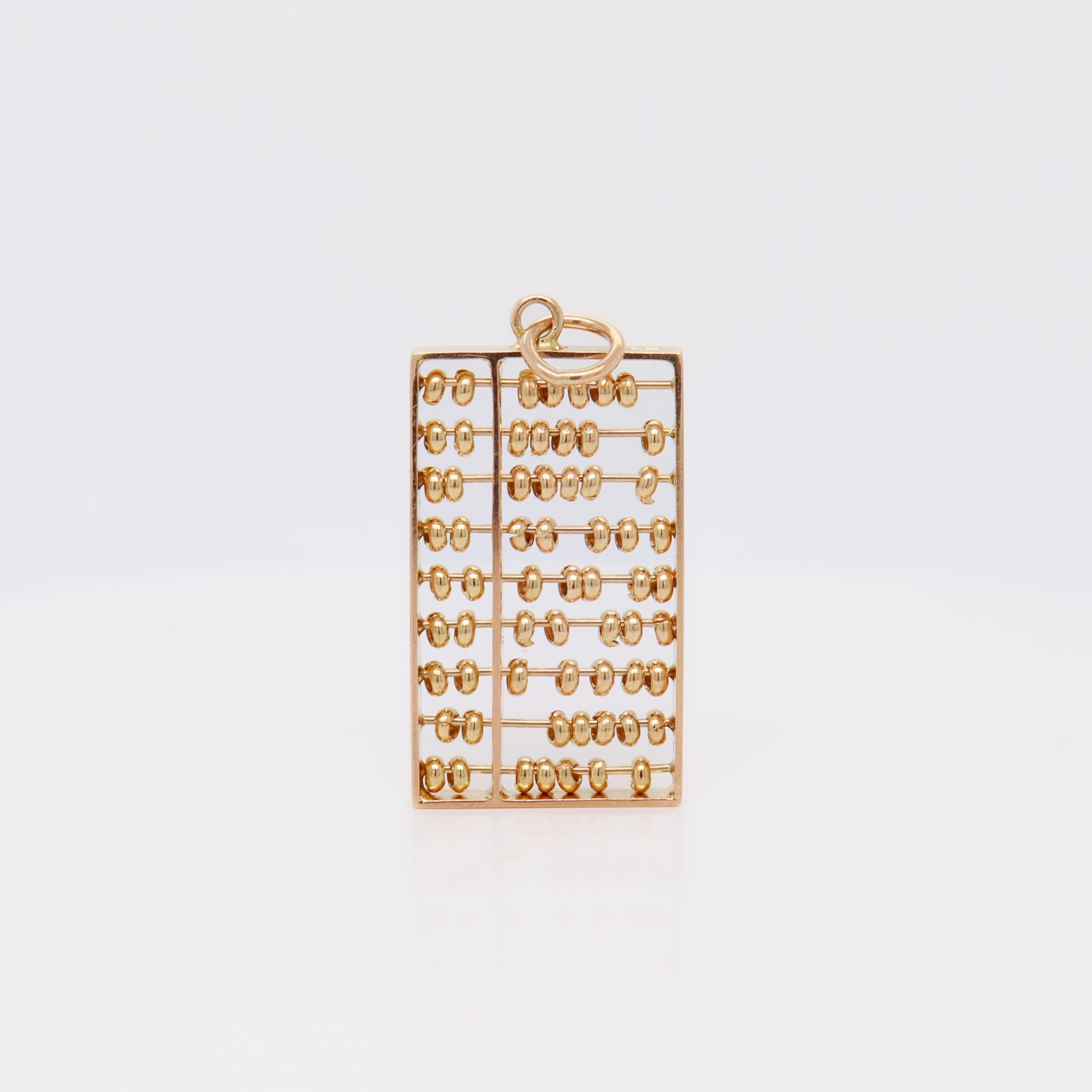 Vintage 14K Gold Abacus Charm or Pendant en venta 5