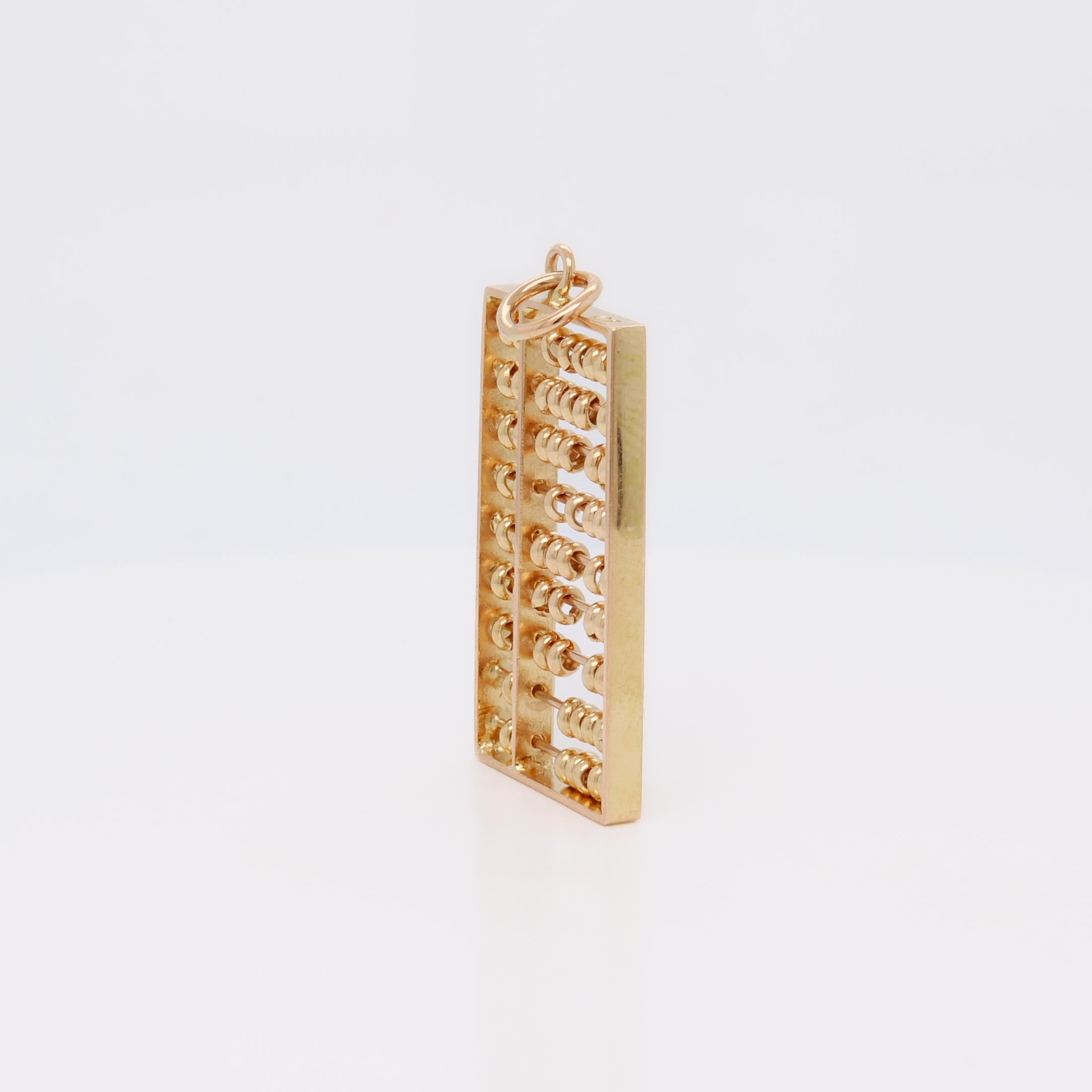 Vintage 14K Gold Abacus Charm or Pendant en venta 6