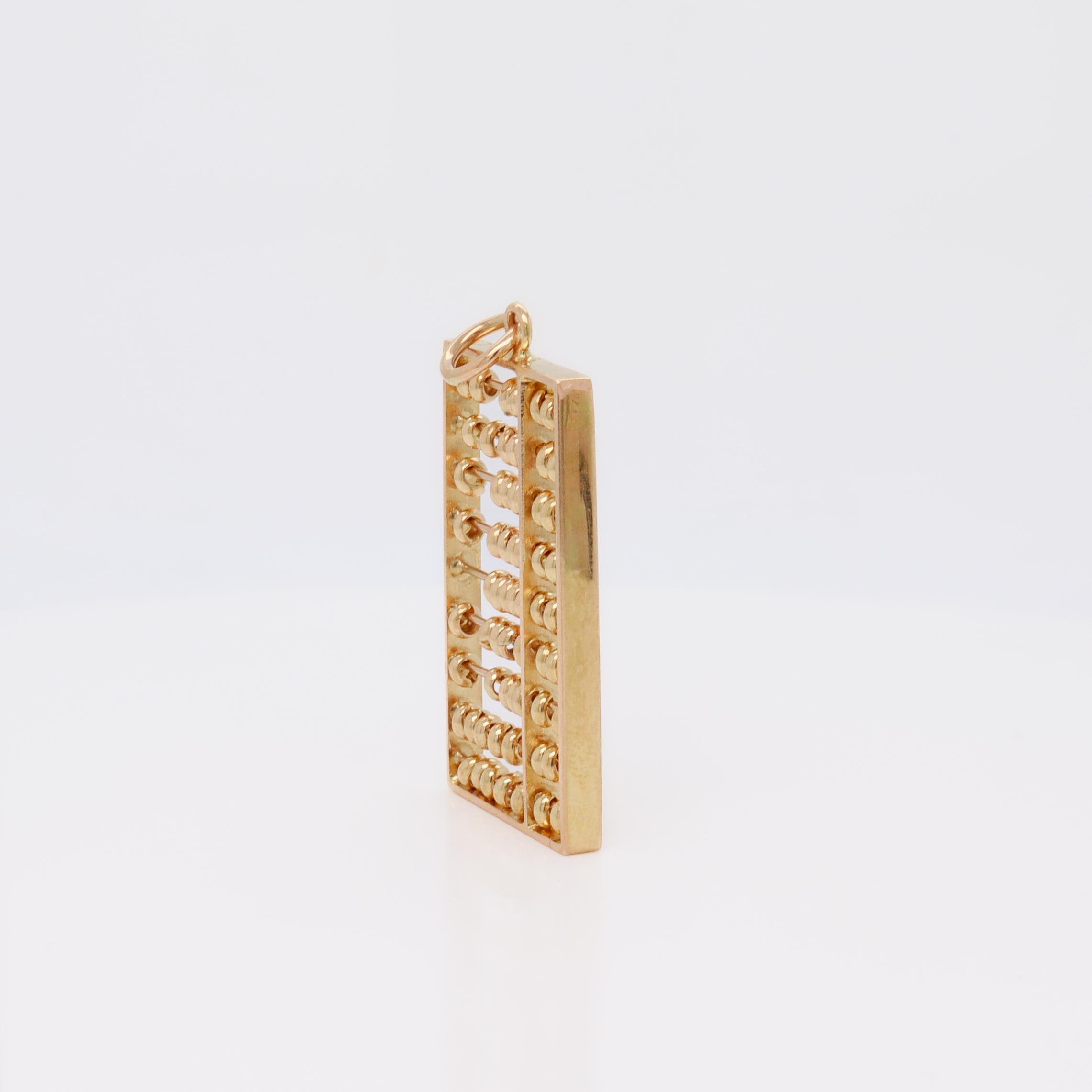 Vintage 14K Gold Abacus Charm or Pendant en venta 7