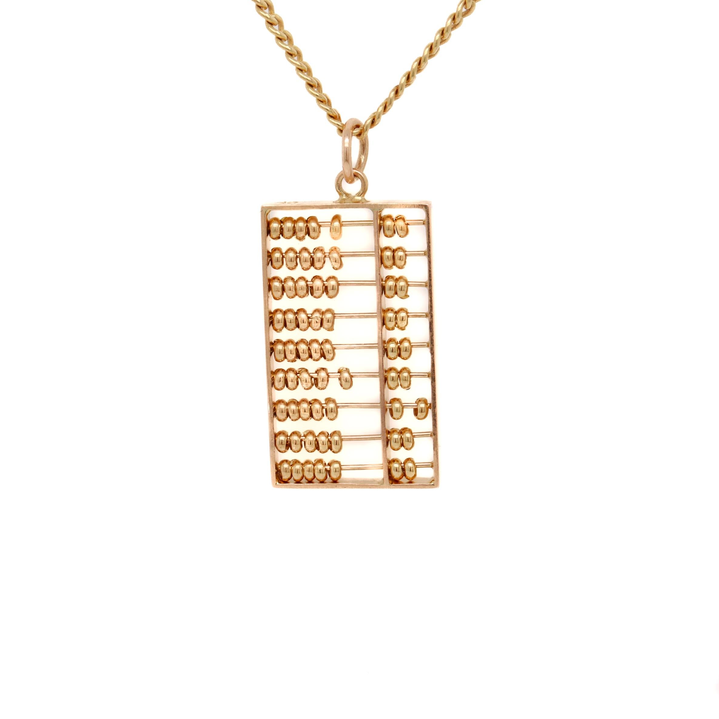 Vintage 14K Gold Abacus Charm or Pendant en venta 15