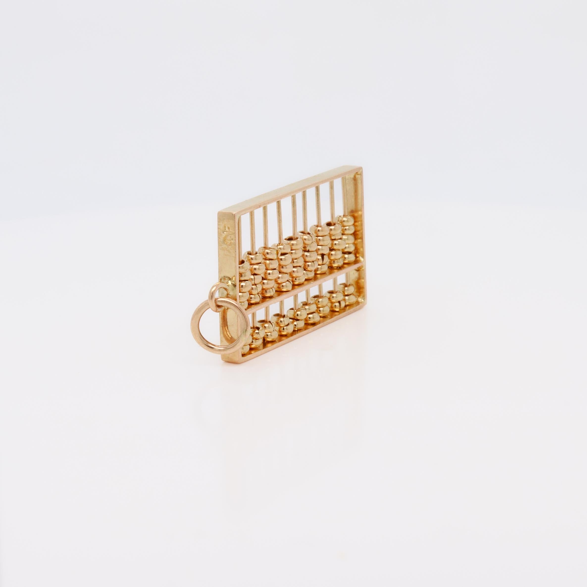 Vintage 14K Gold Abacus Charm or Pendant en venta 1