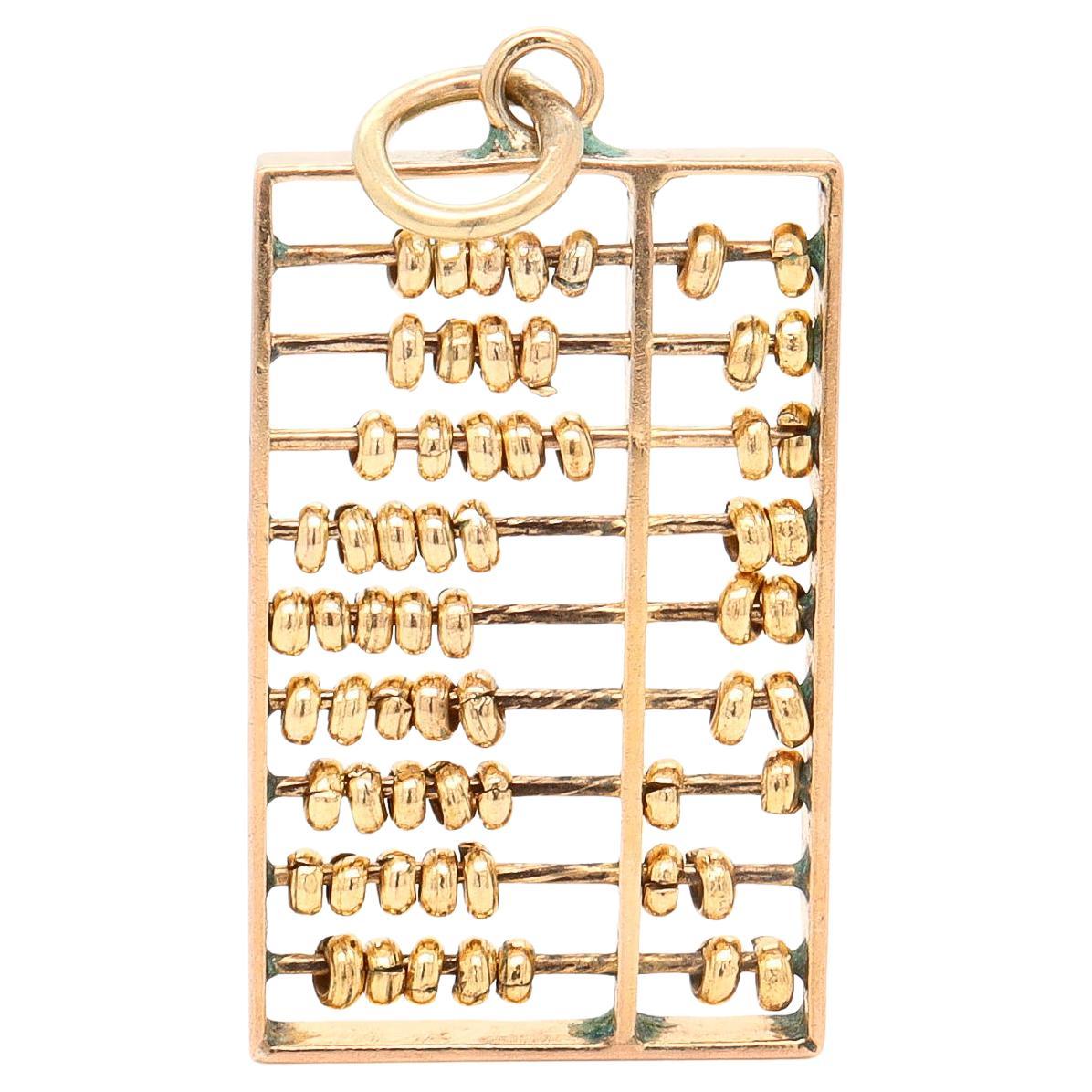 Vintage 14K Gold Abacus Charme oder Anhänger im Angebot