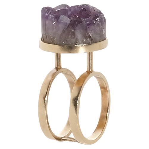 Vintage 14K Gold and Amethyst Ring by Jens Paul Asby, 1970s Denmark For Sale