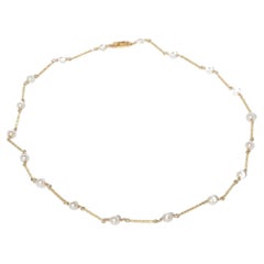 Vintage 14k Gold and Pearl Necklace Made Year 1968 by Konstantin Buchert