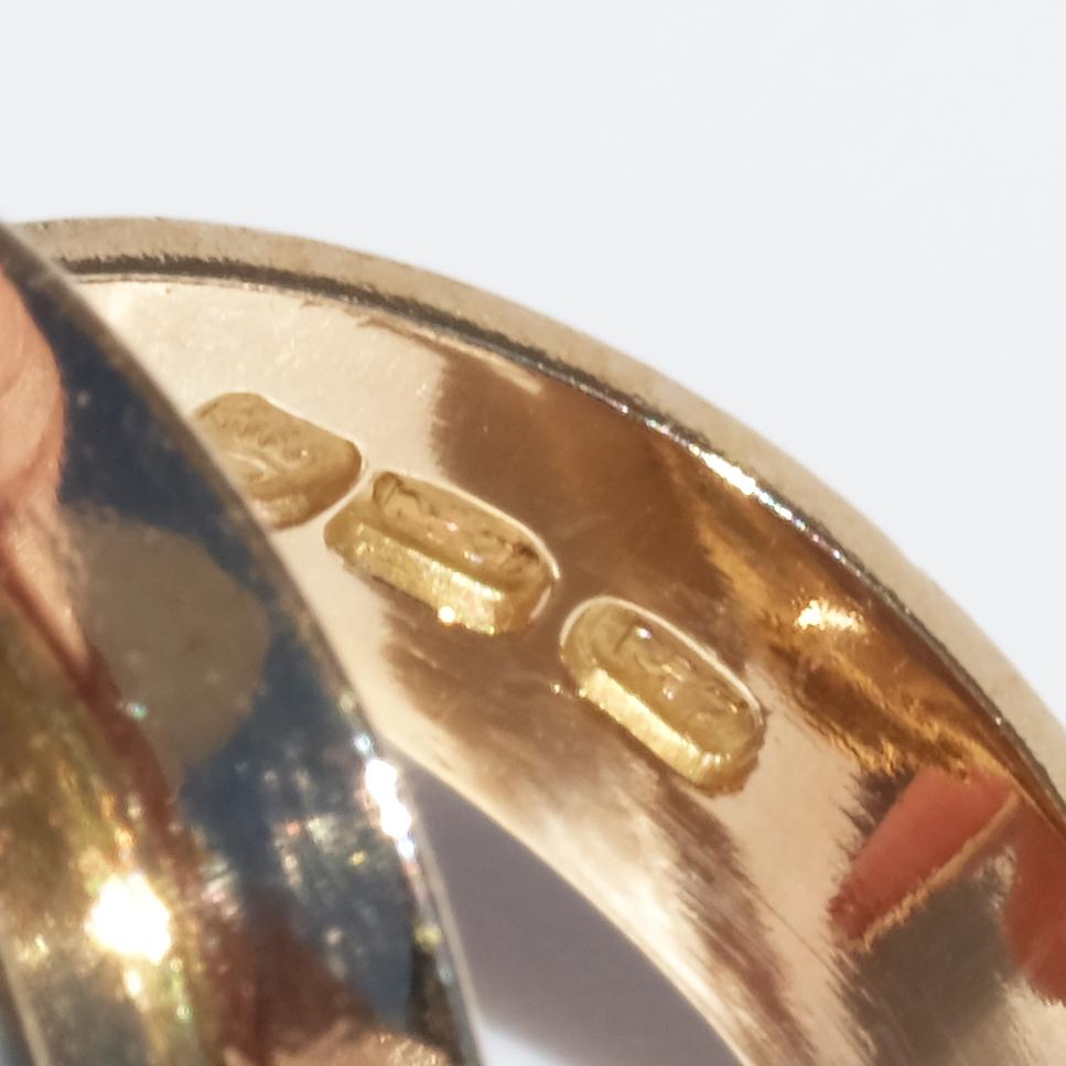 Anello d'oro 14K e cristallo di rocca vintage di Risto Kinanen del 1965 in vendita 5