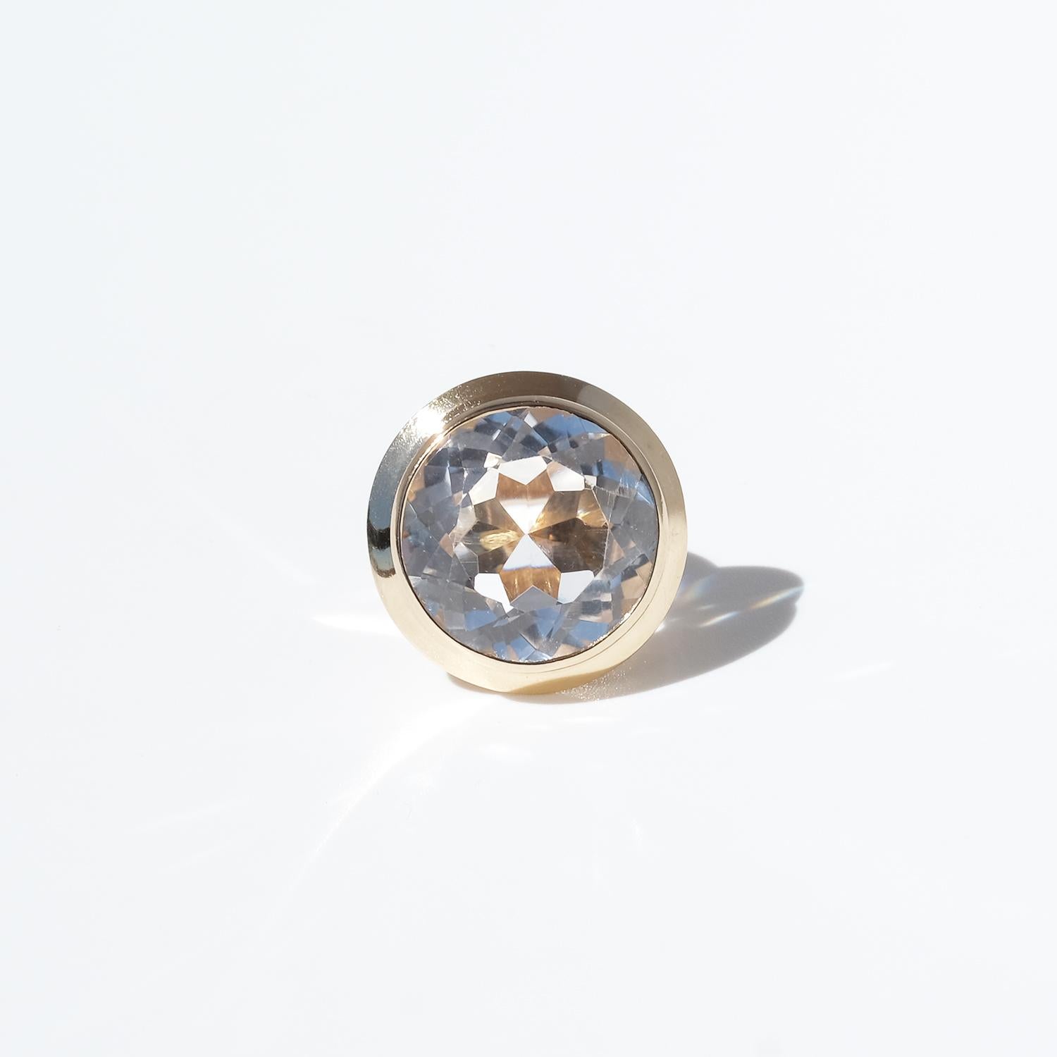 Anello d'oro 14K e cristallo di rocca vintage di Risto Kinanen del 1965 in vendita 1