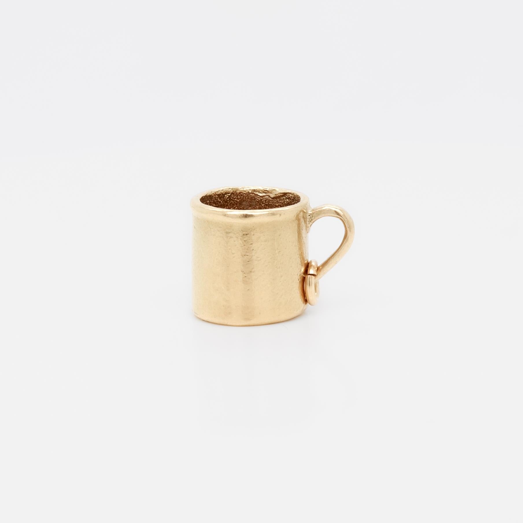 Vintage 14K Gold Baby Mug Charm for a Bracelet For Sale 2