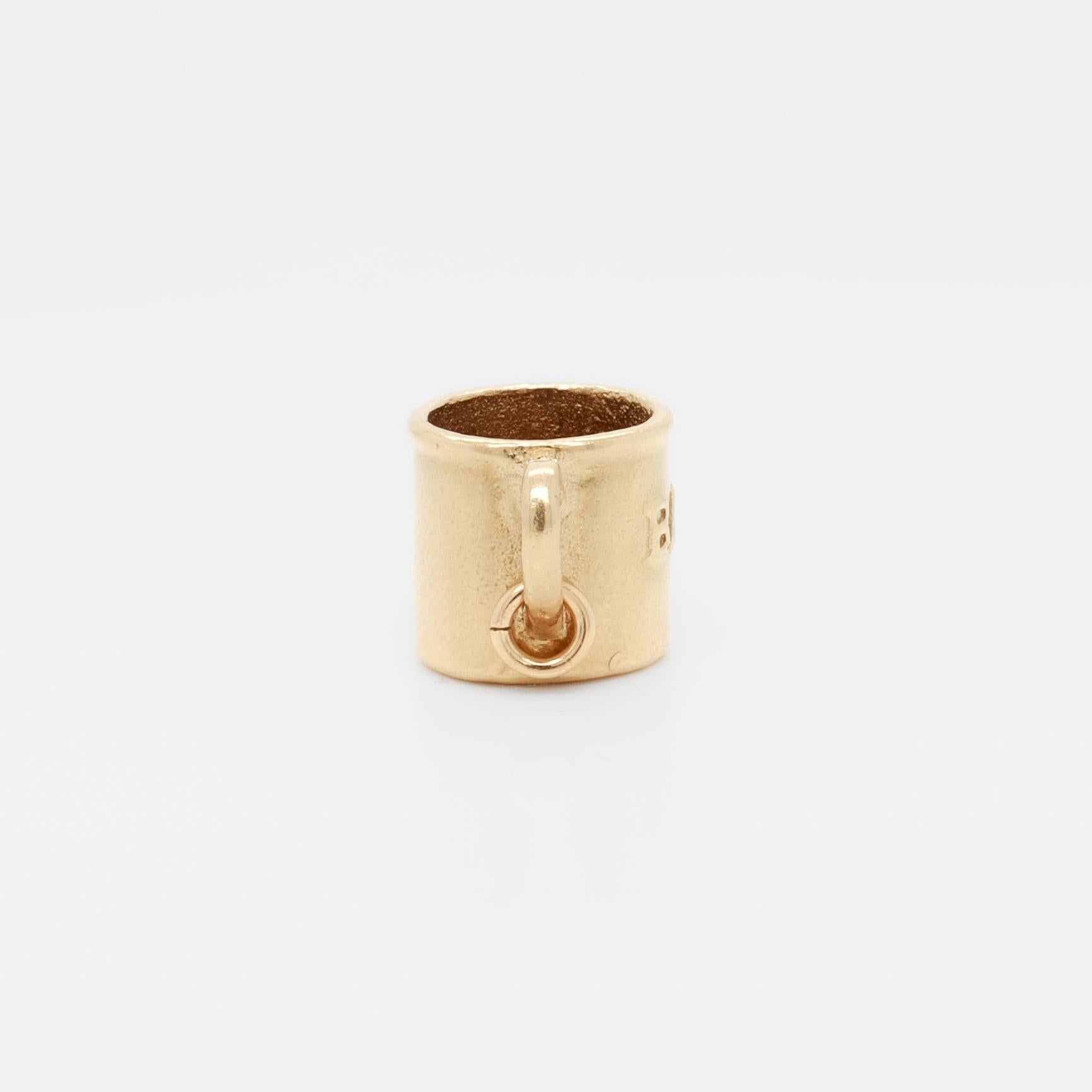 Vintage 14K Gold Baby Mug Charm for a Bracelet For Sale 3