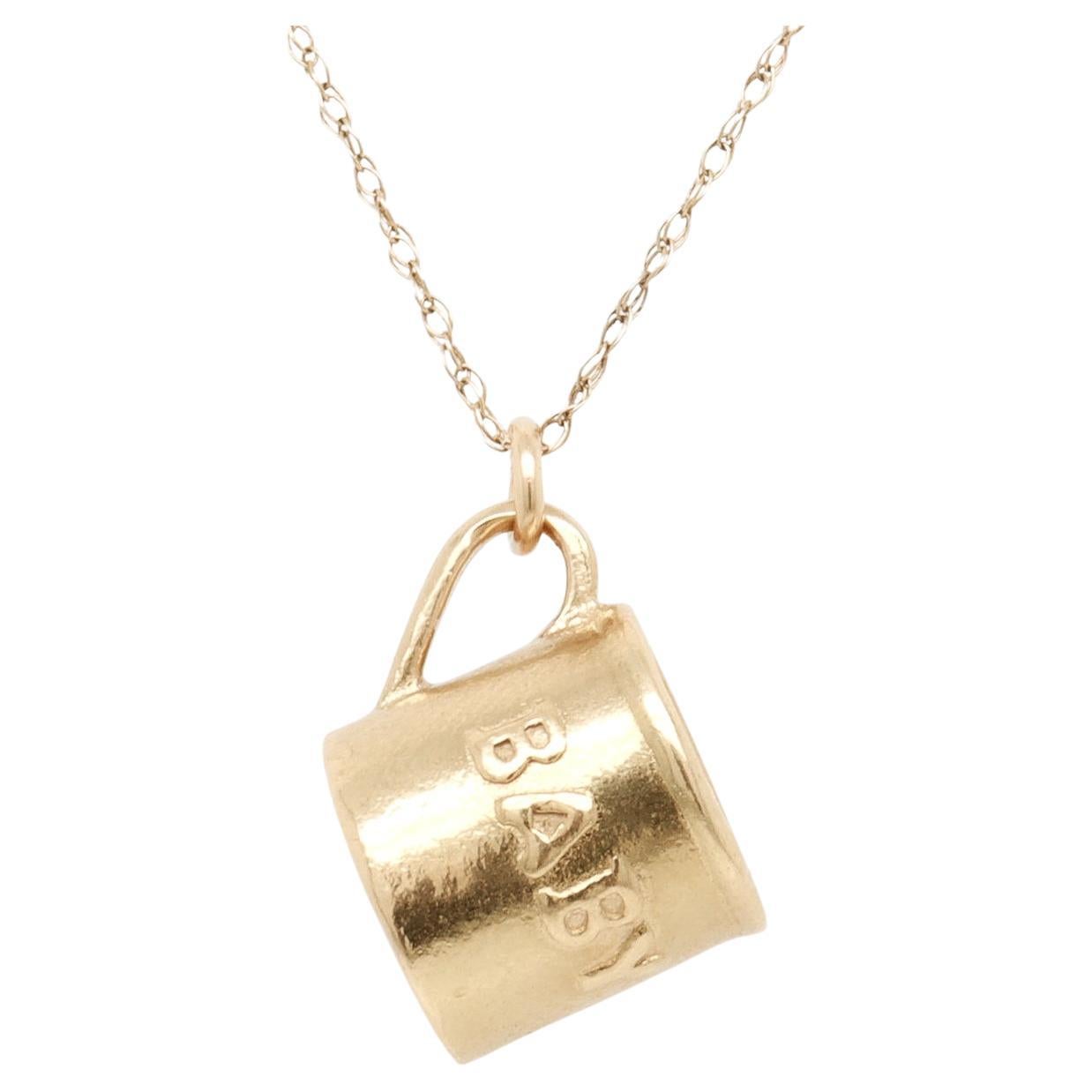 Vintage 14K Gold Baby Mug Charm for a Bracelet