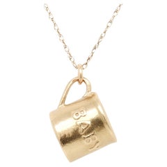 Vintage 14K Gold Baby Mug Charm for a Bracelet