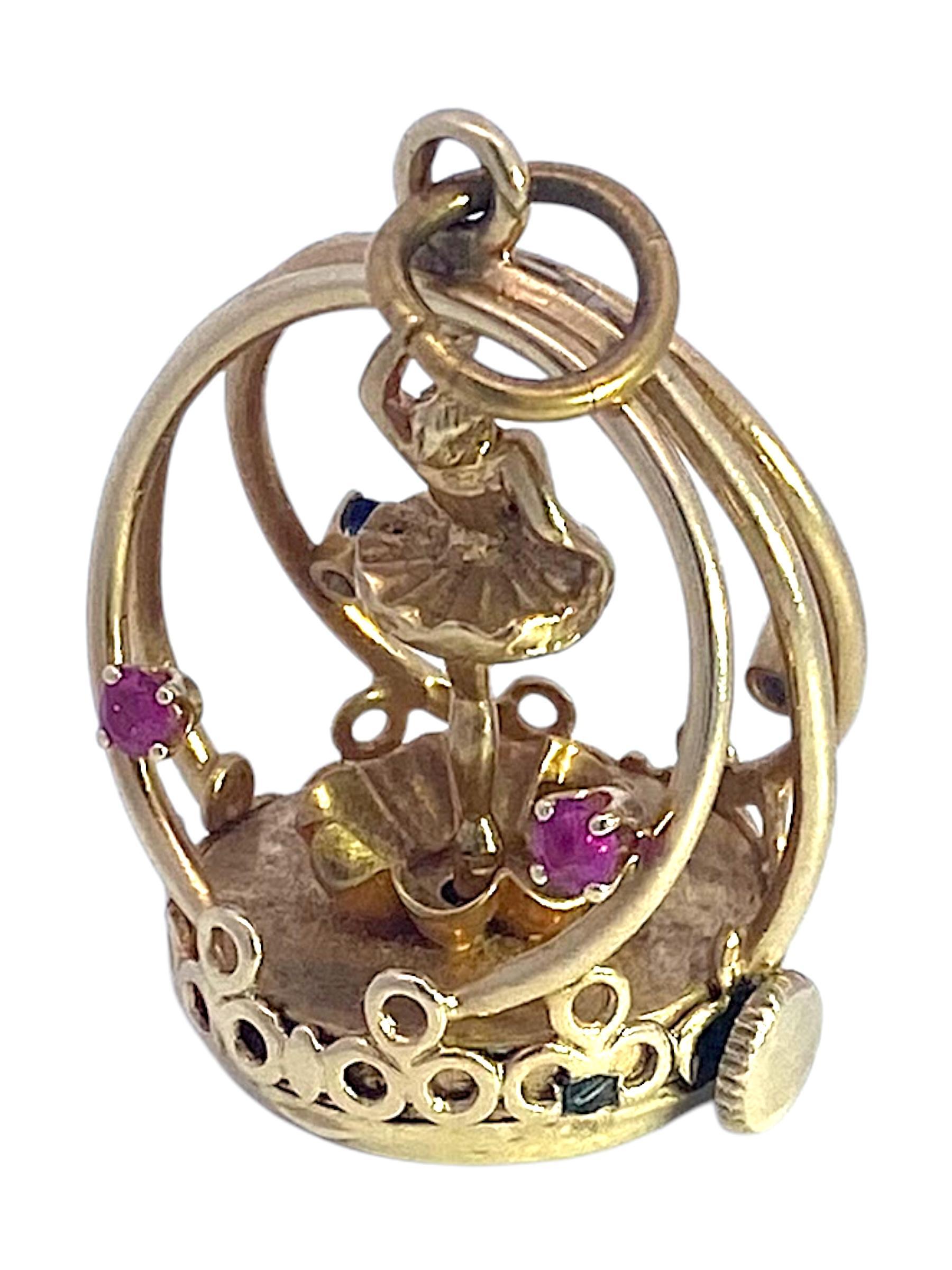 Vintage 14K Gold “Ballerina” Living Charm In Good Condition In Henderson, NV