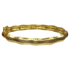 Vintage 14K Gold Bamboo Bangle Bracelet