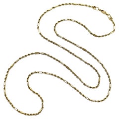 Vintage 14K Gold Bar Link and Rope Chain