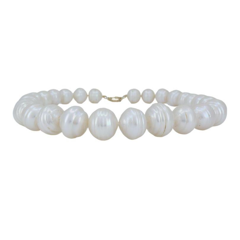 Vintage 14k Gold Baroque Cultured Pearl Necklace In Good Condition For Sale In Beverly Hills, CA