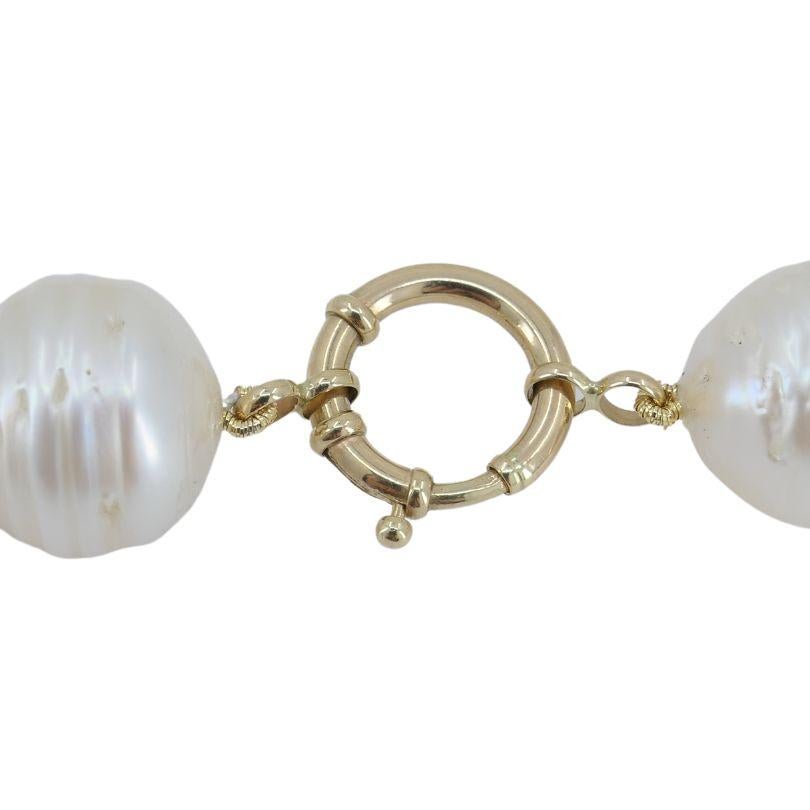 Women's Vintage 14k Gold Baroque Cultured Pearl Necklace For Sale