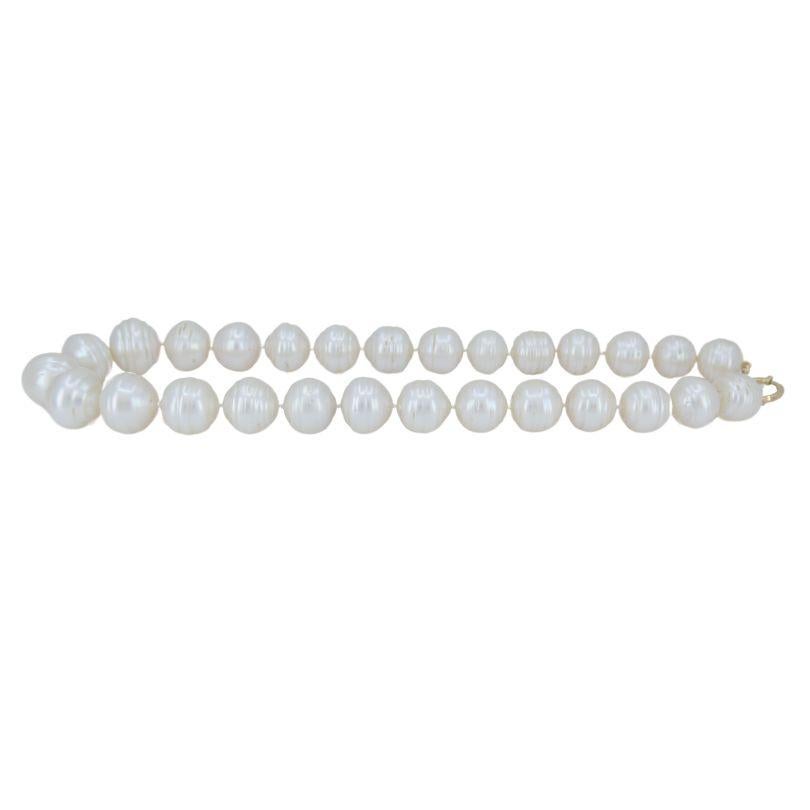 Vintage 14k Gold Baroque Cultured Pearl Necklace For Sale 2