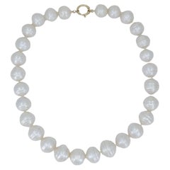 Vintage 14k Gold Baroque Cultured Pearl Necklace