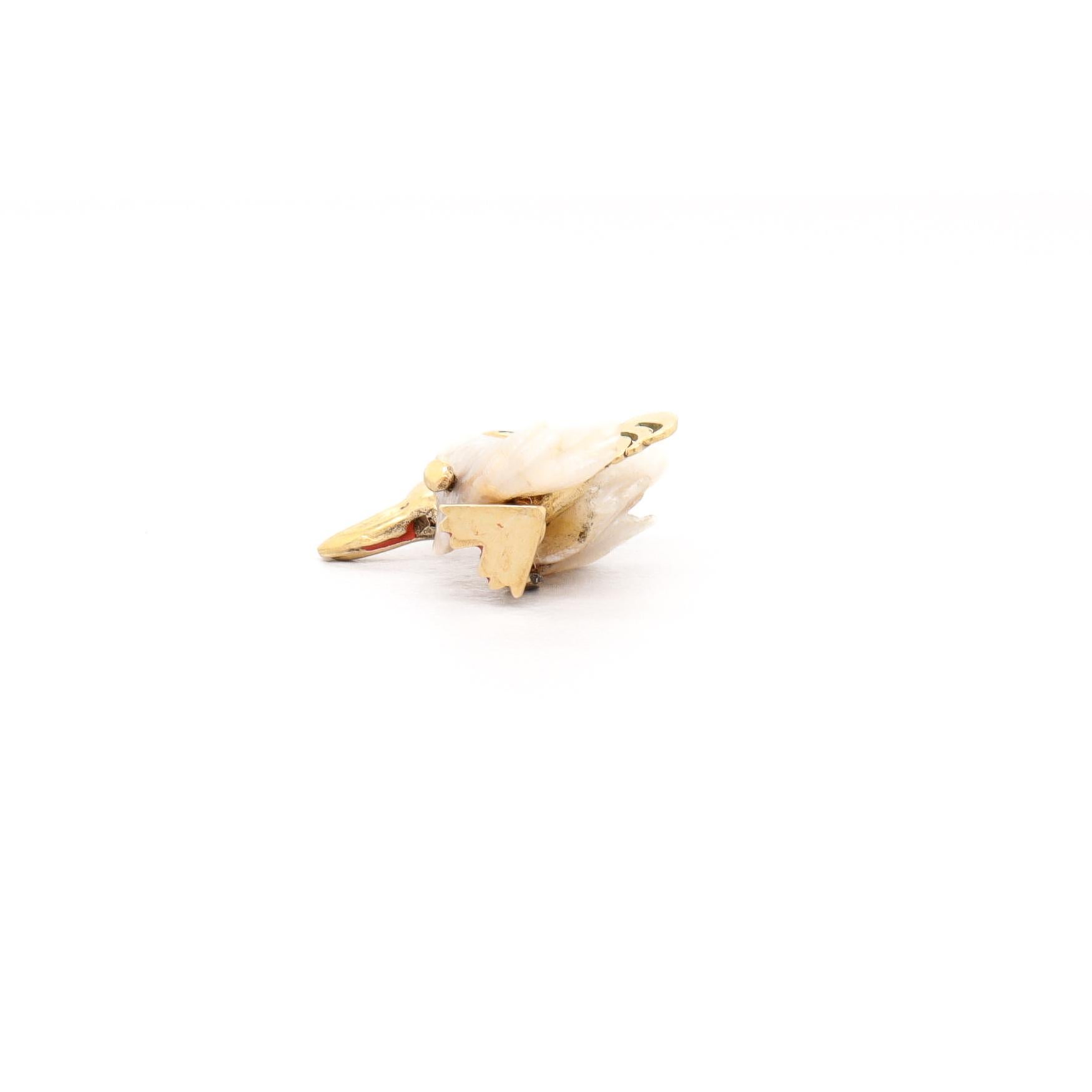 Vintage 14K Gold & Baroque Pearl Figural Duck Charm for a Bracelet en vente 8