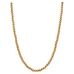 Vintage 14k Gold Bead Necklace 14 inches