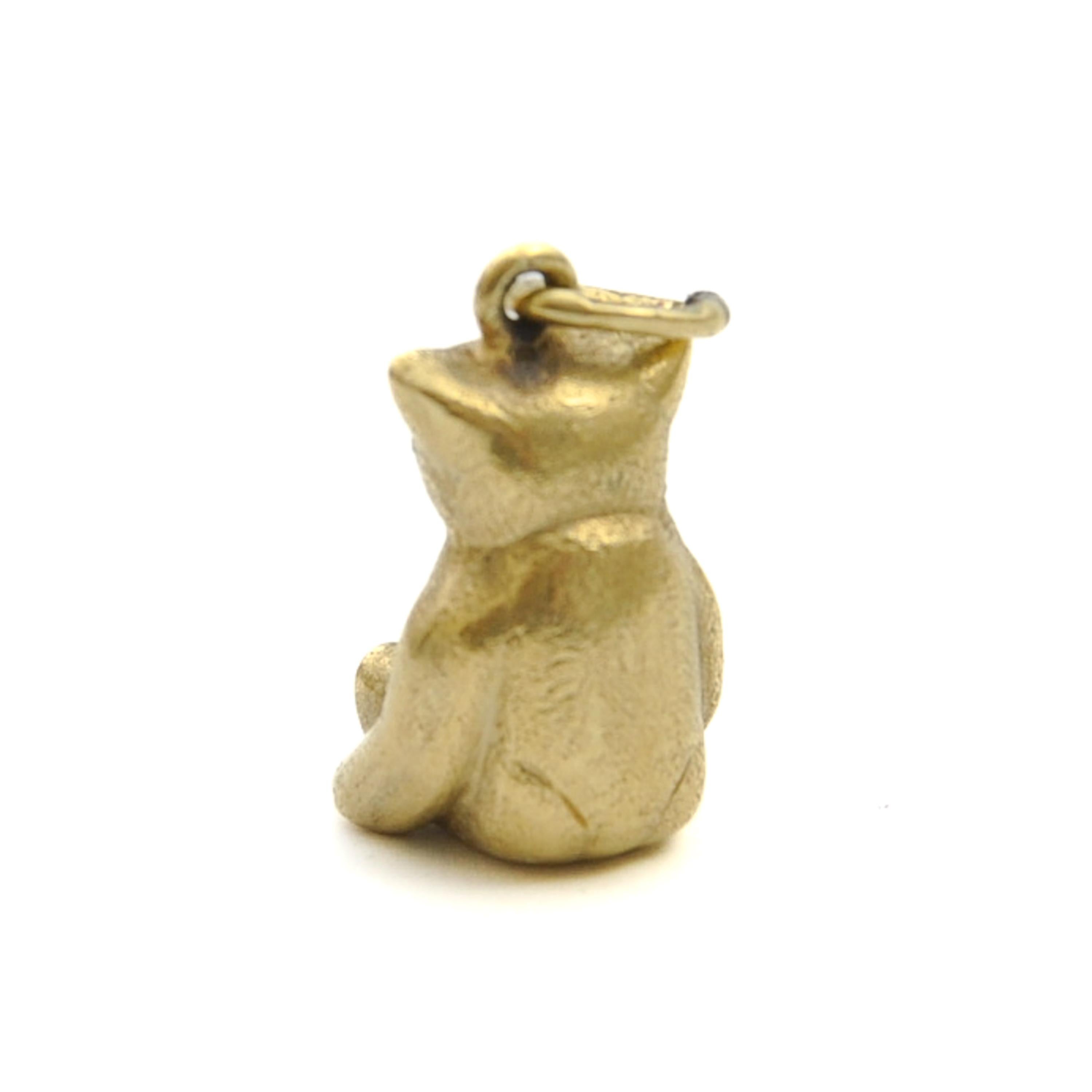 Vintage 14K Gold Bear Animal Charm Pendant For Sale 1