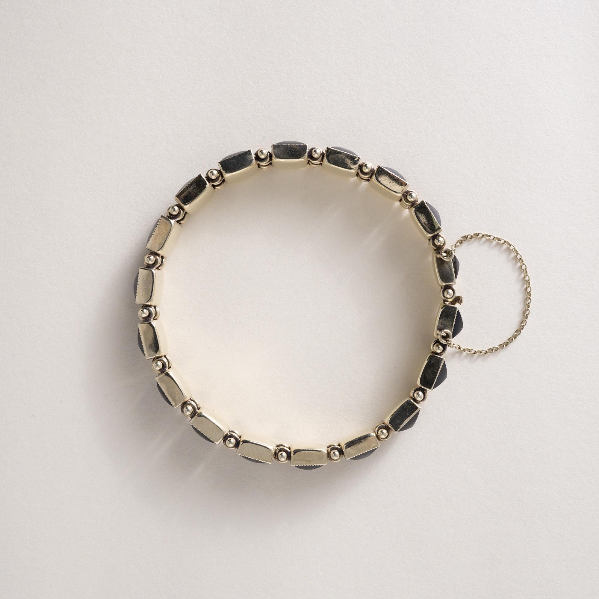 Vintage 14K Gold Schwarz Onyx Pyramide Kette Armband im Zustand „Gut“ im Angebot in Los Angeles, CA