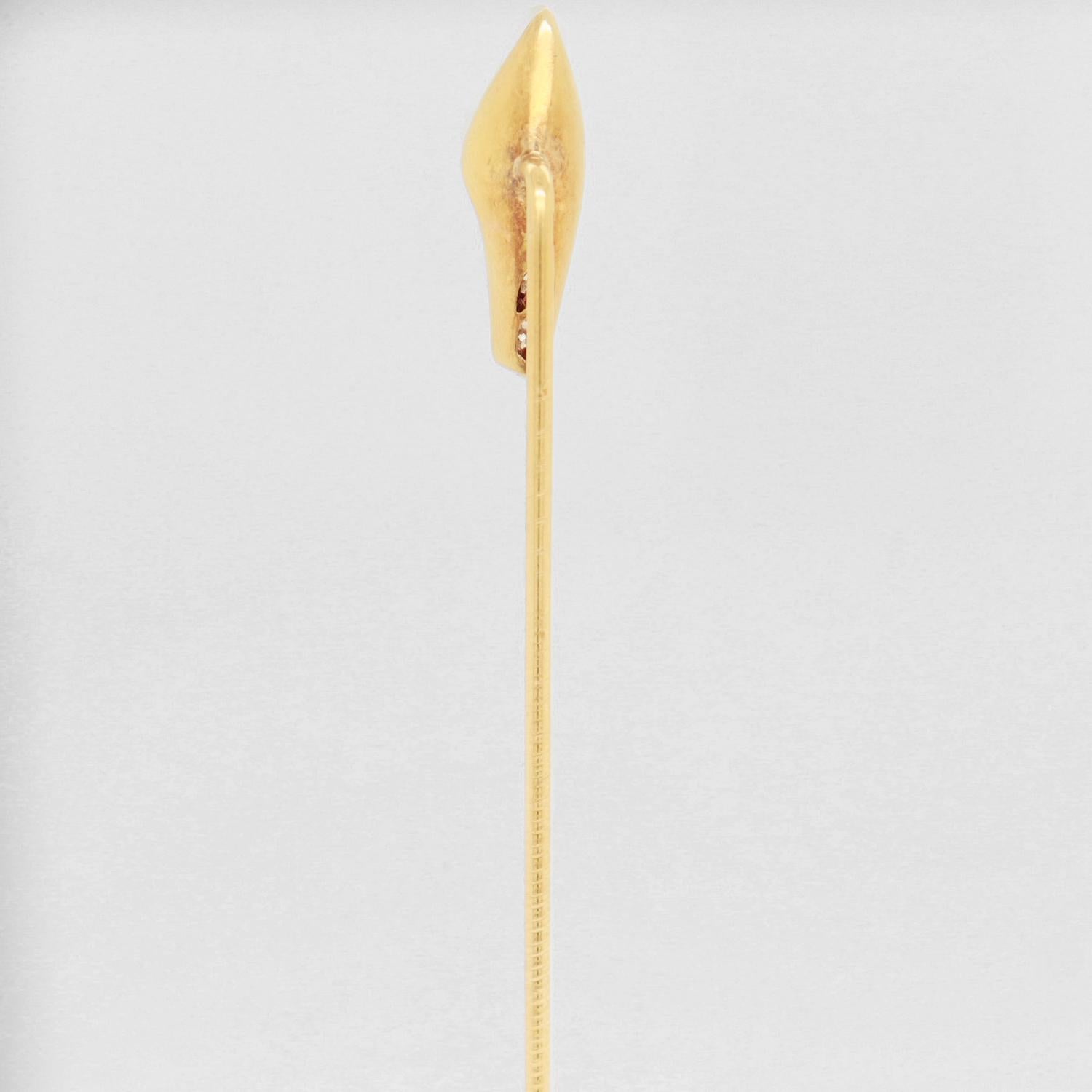 Women's or Men's Vintage 14k Gold, Blister Pearl, & Diamond Stickpin For Sale