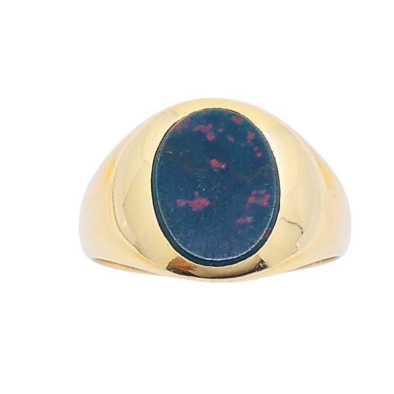 Anello con pietra sanguigna d'epoca in oro 14 ct. in vendita 3