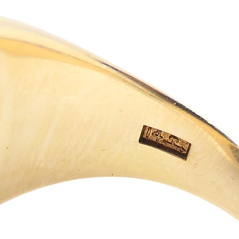Anello con pietra sanguigna d'epoca in oro 14 ct. in vendita 5