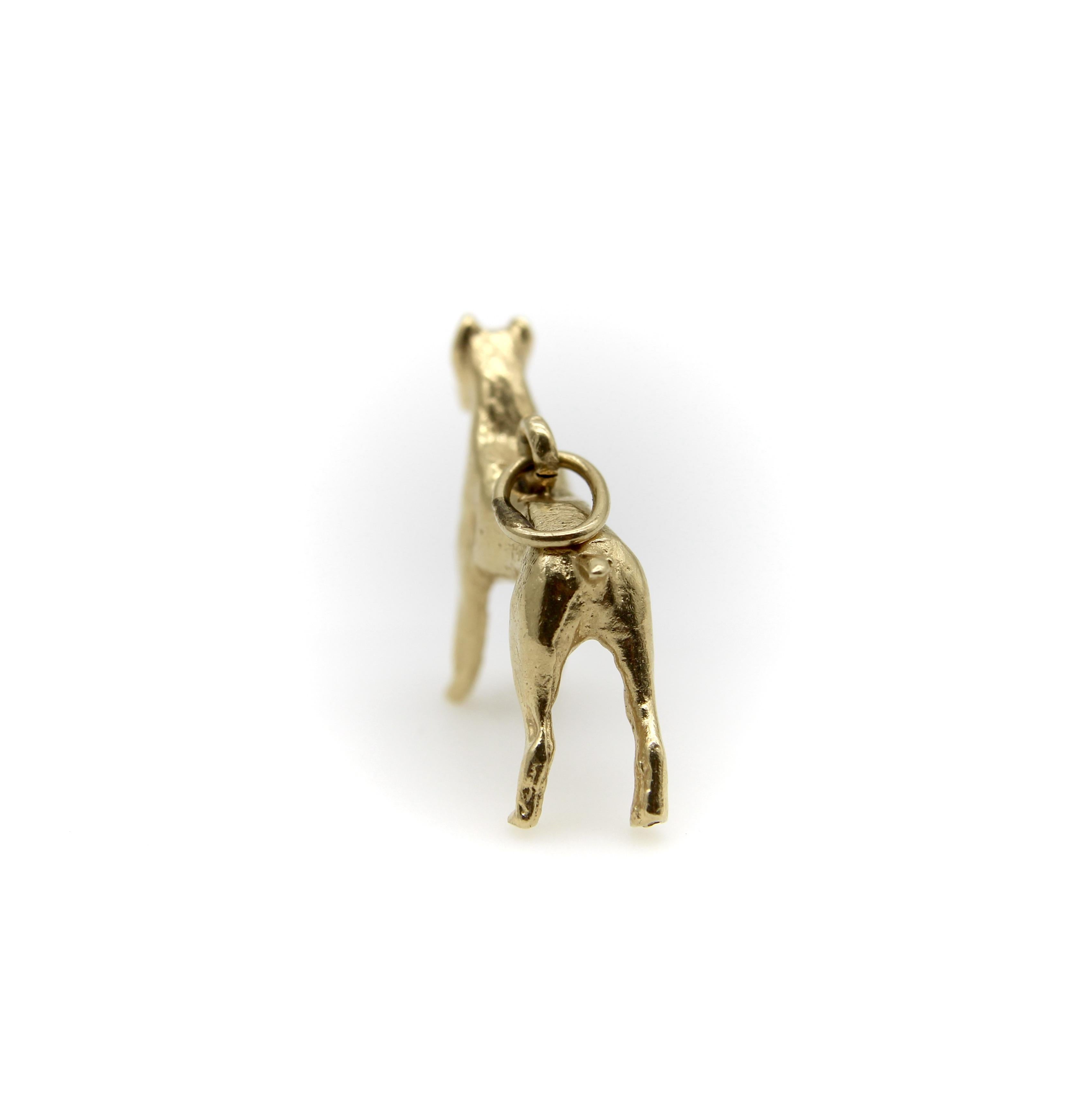 Vintage 14K Gold Standing Boxer Dog Charm In Good Condition For Sale In Venice, CA