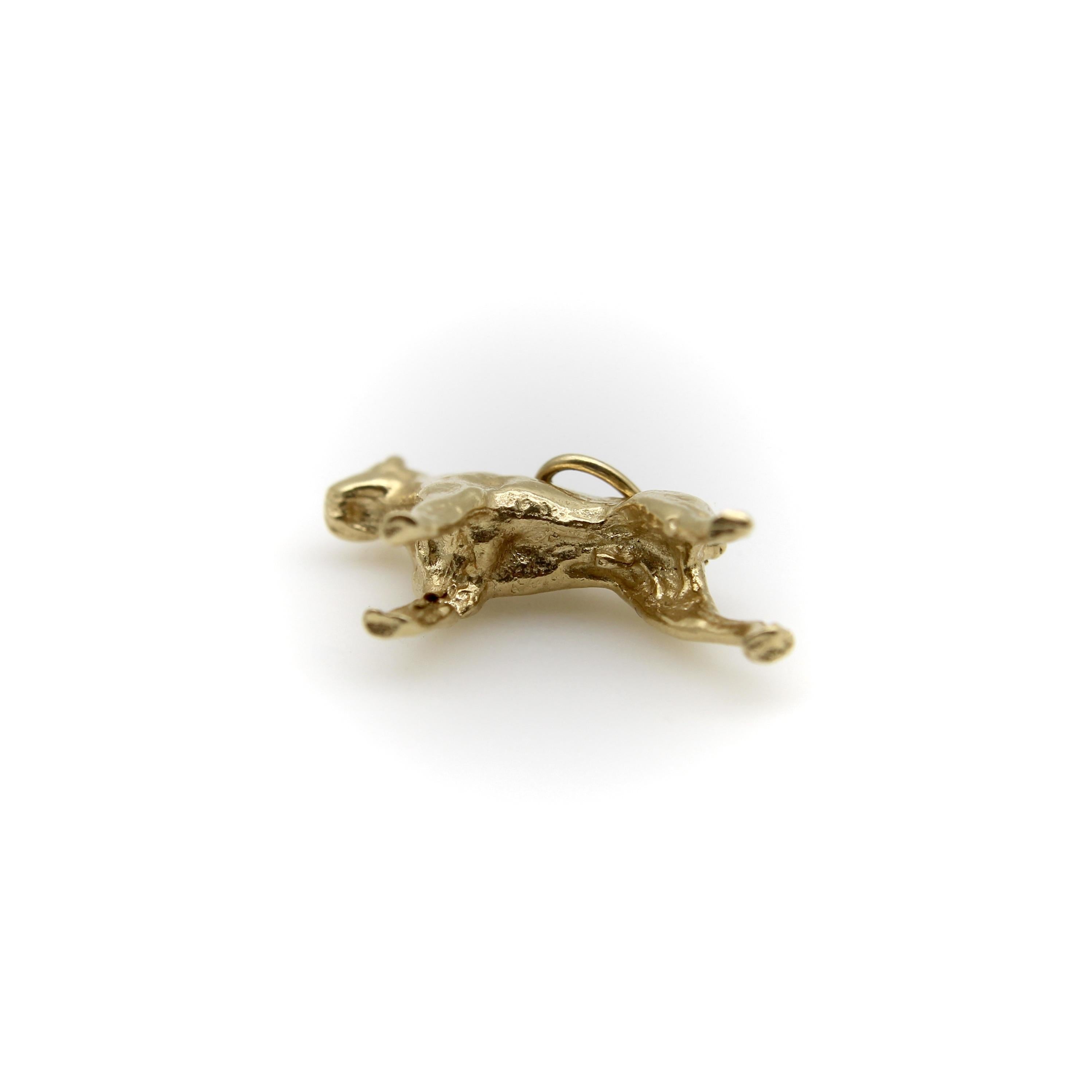 Women's or Men's Vintage 14K Gold Standing Boxer Dog Charm For Sale
